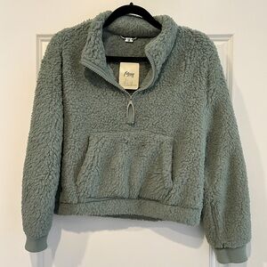 Hippie Rose Sherpa Quarter-Zip Jacket - NWT